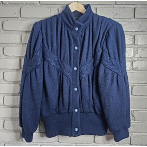 Vintage Nona Japan Women's Sweater Jacket Blue L Cottagecore